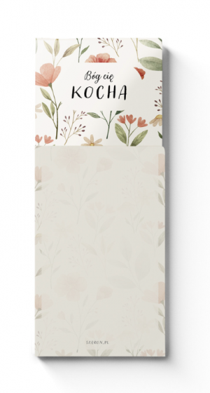 Notes z magnesem - Bóg cię kocha kwiaty