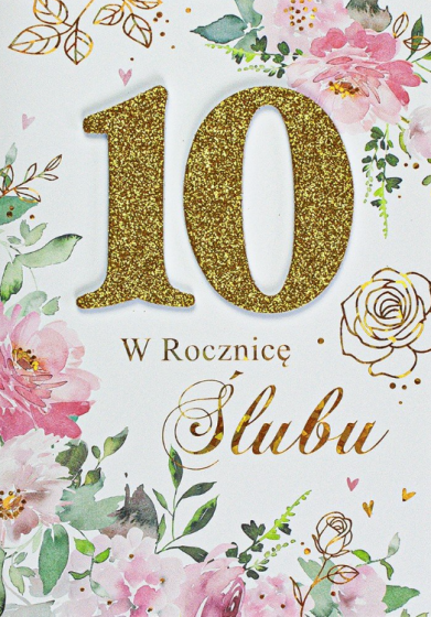 W 10 rocznicę ślubu - kartka M1-869