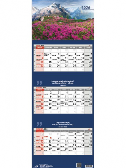 Kalendarz trójdzielny - Widok