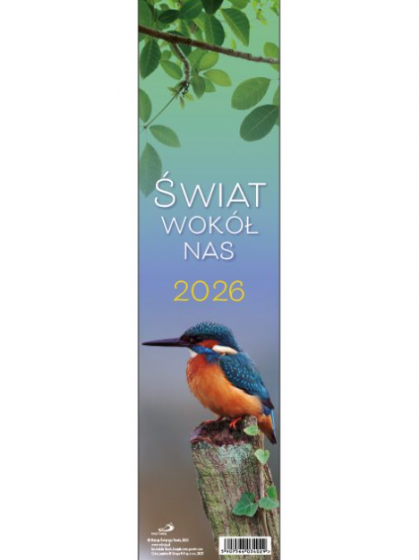 Świat wokół nas wąski 2026 Kalendarz ścienny na spirali