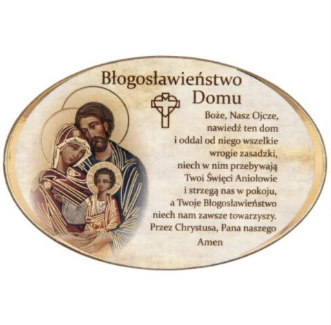 Błogosławieństwo domu - magnes owalny z modlitwą