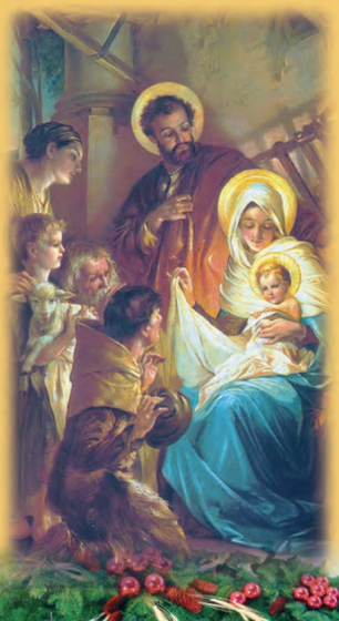 Obrazki kolędowe bez nadruku - Pokłon pasterzy BN/06/25