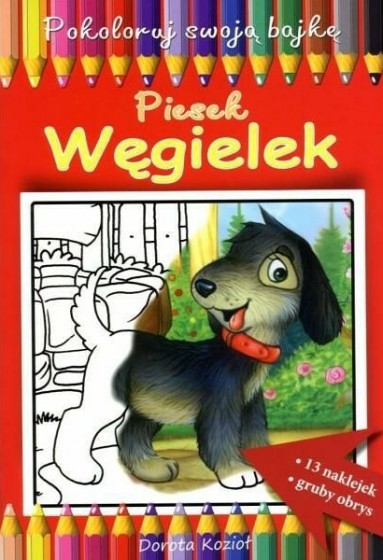 Piesek Węgielek - kolorowanka